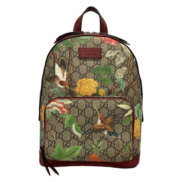 GUCCI GG Supreme Tian Small Backpack Beige Red Multi PVC Leather - 889-071825 - Picture 1 of 14